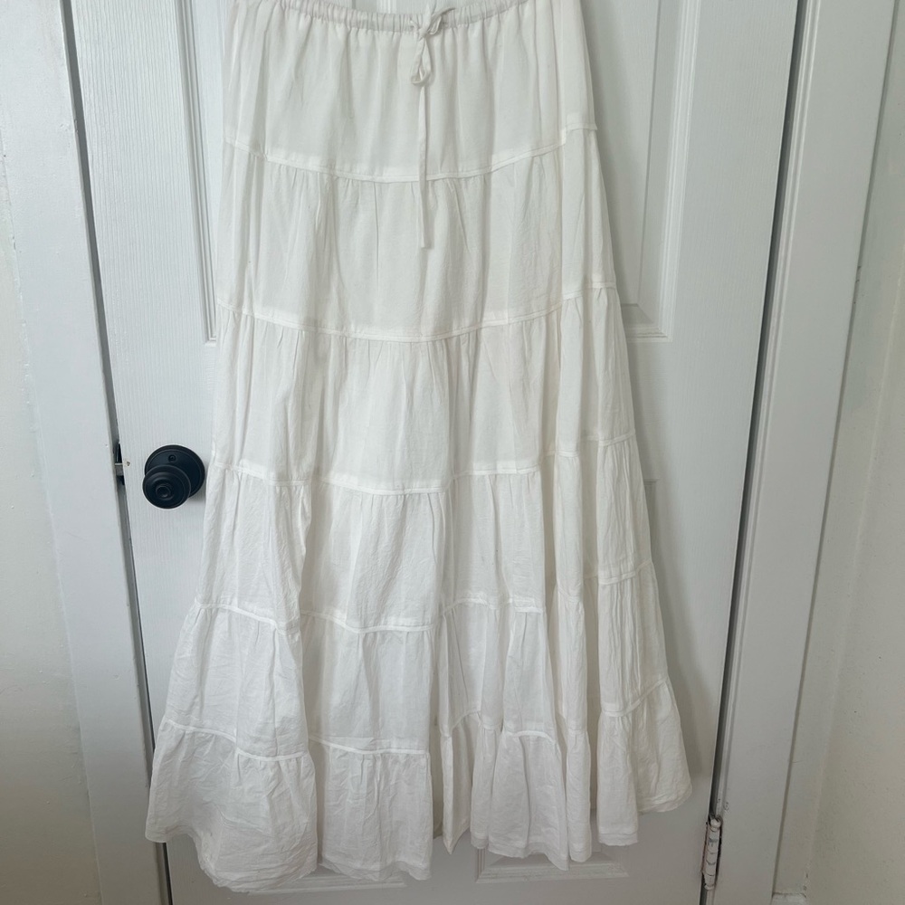 Bohme White A-Line Maxi Skirt Size Large